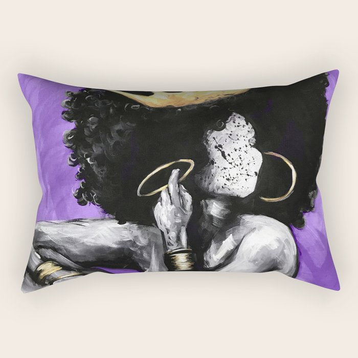 Naturally Queen VI PURPLE Rectangular Pillow Gallery Image 1