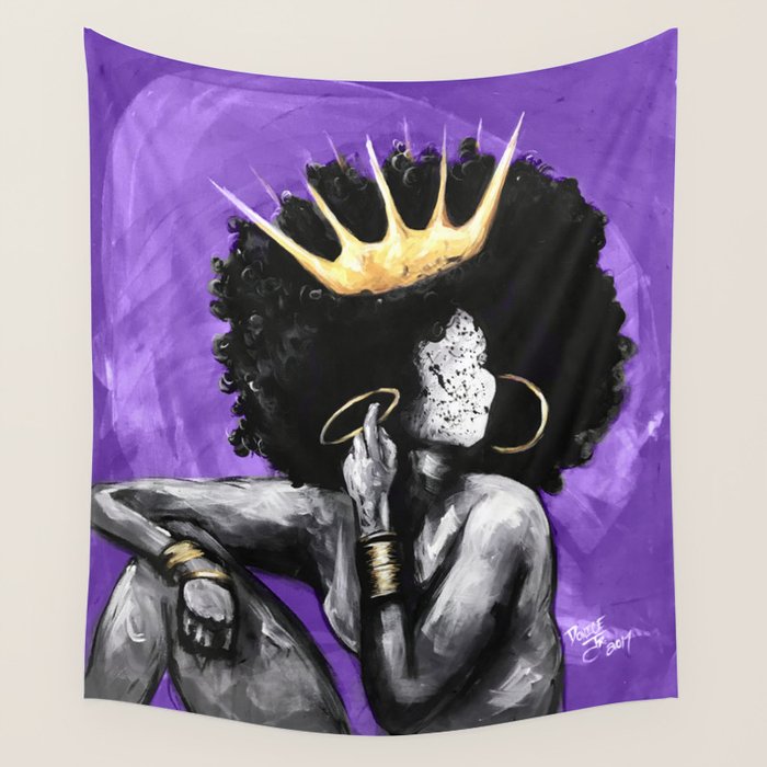 Naturally Queen VI PURPLE Wall Tapestry Gallery Image 4