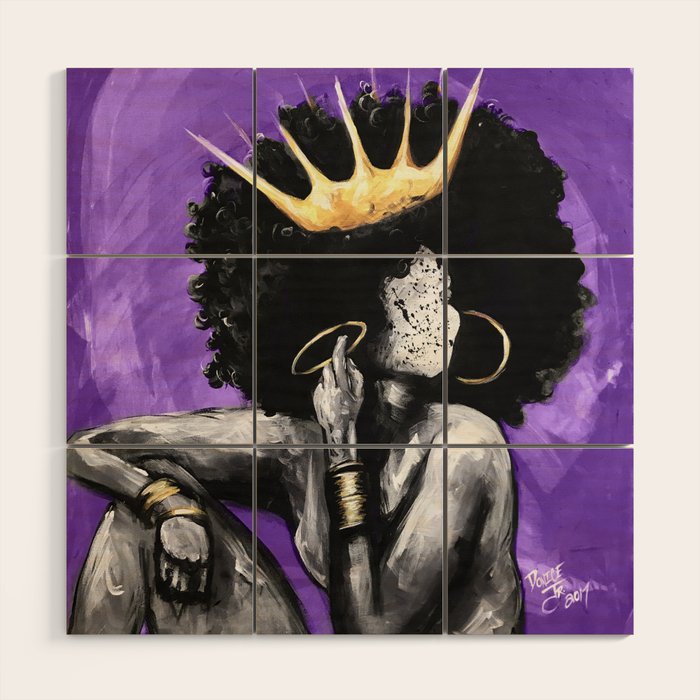 Naturally Queen VI PURPLE Wood Wall Art Gallery Image 1