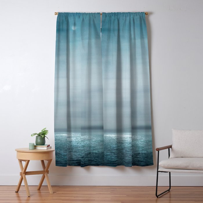 Sea Under Moonlight Window Curtain Gallery Image 1