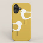 Shorebird Pair in Light Mustard and White iPhone Case Gallery Image 1