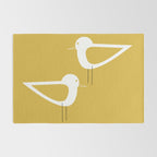 Shorebird Pair in Light Mustard and White Rug Gallery Image 2