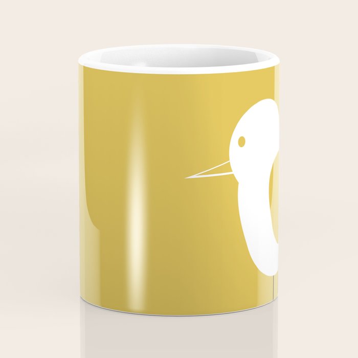 Shorebird Pair in Light Mustard and White Coffee Mug Gallery Image 4