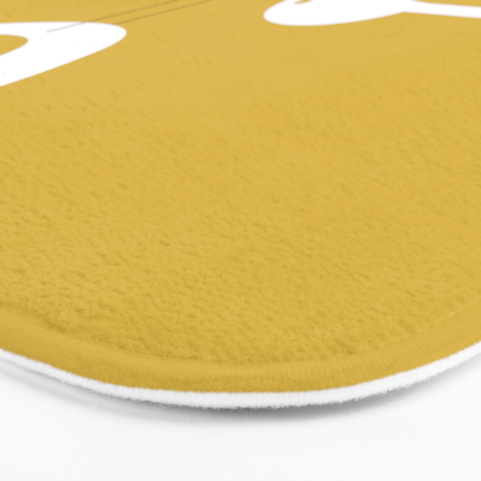 Shorebird Pair in Light Mustard and White Bath Mat Gallery Image 3