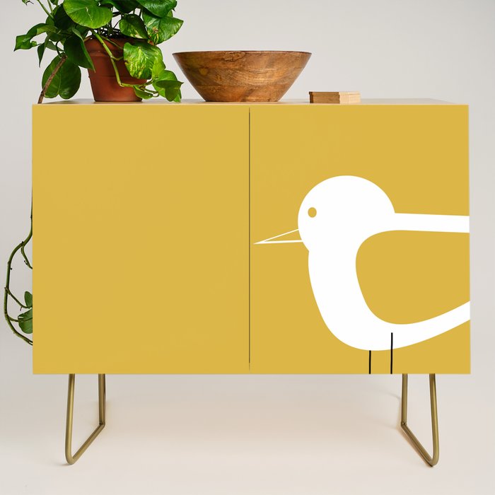 Shorebird Pair in Light Mustard and White Credenza Gallery Image 1