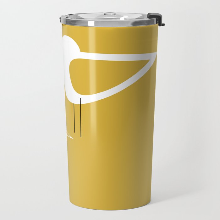 Shorebird Pair in Light Mustard and White Travel Mug Gallery Image 2