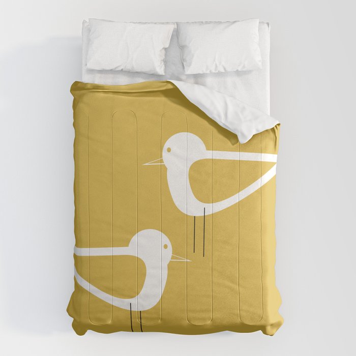 Shorebird Pair in Light Mustard and White Comforter Gallery Image 6