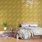 Shorebird Pair in Light Mustard and White Wallpaper Gallery Image 3