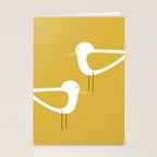 Shorebird Pair in Light Mustard and White Stationery Card Gallery Image 2