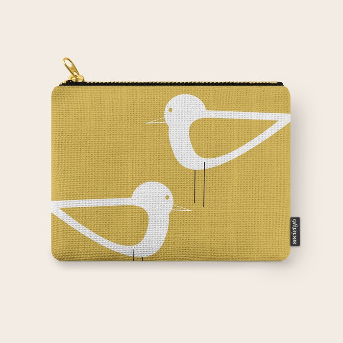 Shorebird Pair in Light Mustard and White Carry All Pouch Gallery Image 1
