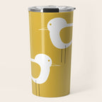 Shorebird Pair in Light Mustard and White Travel Mug Gallery Image 1