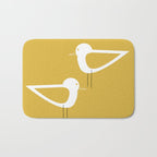 Shorebird Pair in Light Mustard and White Bath Mat Gallery Image 1