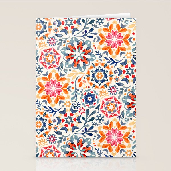 Watercolor Kaleidoscope Floral - desaturated Stationery Card Gallery Image 2