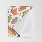 Watercolour Autumn Leaves. Throw Blanket Gallery Image 3