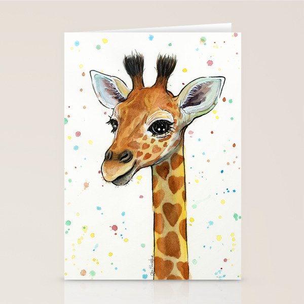 Baby Giraffe Stationery Card Gallery Image 2