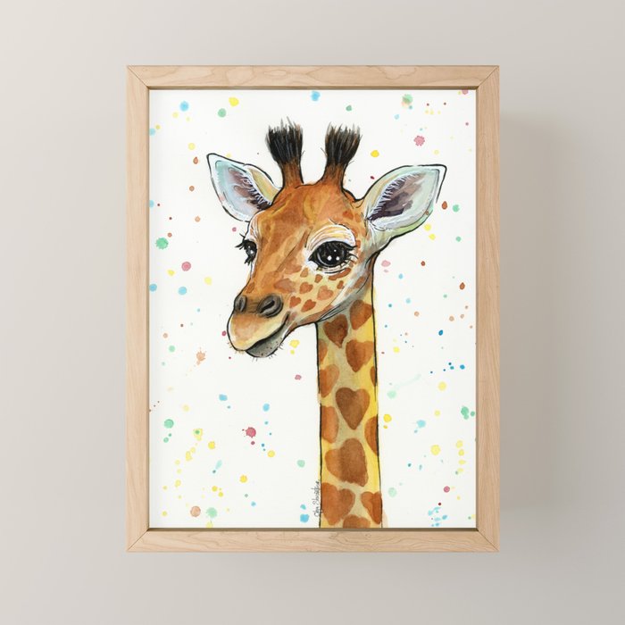 Baby Giraffe Mini Art Print Gallery Image 1