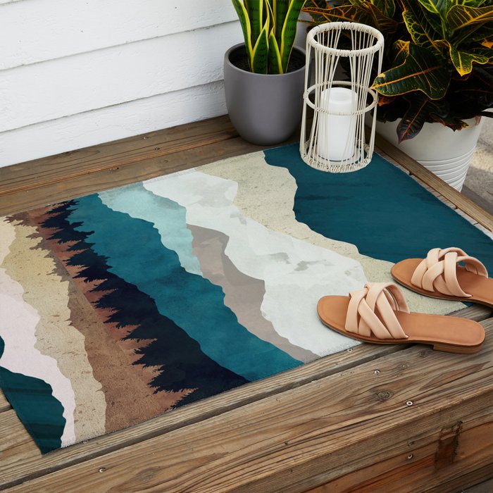 Fall Forest Night Outdoor Rug Gallery Image 2