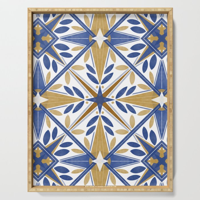 Geometric modern tile B Serving Tray Gallery Image 1