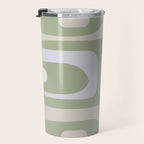 Mid Mod Piquet Pattern in Beige, Sage, and Light Silver Gray Travel Mug Gallery Image 3