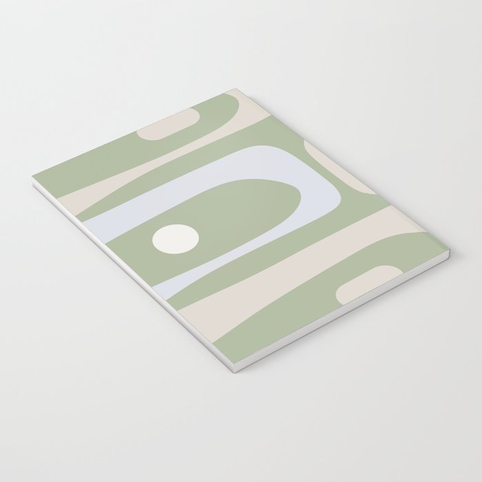 Mid Mod Piquet Pattern in Beige, Sage, and Light Silver Gray Notebook Gallery Image 3