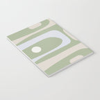 Mid Mod Piquet Pattern in Beige, Sage, and Light Silver Gray Notebook Gallery Image 3