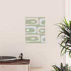 Mid Mod Piquet Pattern in Beige, Sage, and Light Silver Gray Poster Gallery Image 2