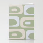 Mid Mod Piquet Pattern in Beige, Sage, and Light Silver Gray Stationery Card Gallery Image 2