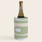 Mid Mod Piquet Pattern in Beige, Sage, and Light Silver Gray Wine Chiller Gallery Image 3