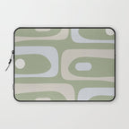Mid Mod Piquet Pattern in Beige, Sage, and Light Silver Gray Laptop Sleeve Gallery Image 1