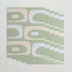 Mid Mod Piquet Pattern in Beige, Sage, and Light Silver Gray Wrapping Paper Gallery Image 3