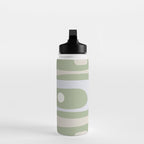 Mid Mod Piquet Pattern in Beige, Sage, and Light Silver Gray Water Bottle Gallery Image 3
