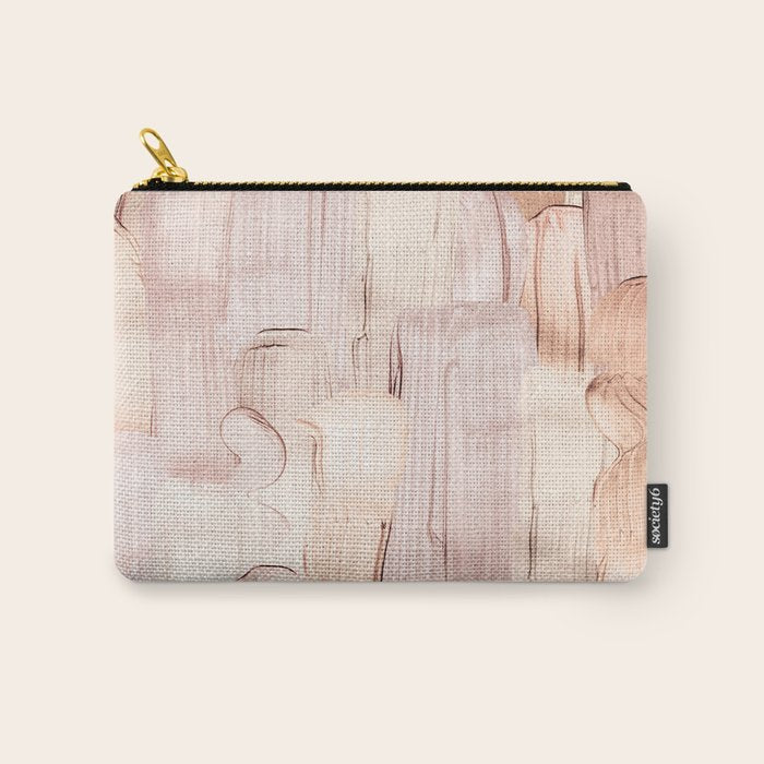 Shiny Metal Copper Hand Drawn Strokes Carry All Pouch Gallery Image 1