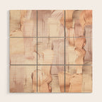 Shiny Metal Copper Hand Drawn Strokes Wood Wall Art Gallery Image 1