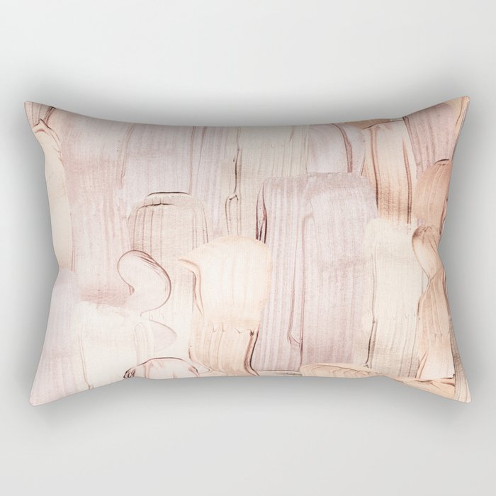 Shiny Metal Copper Hand Drawn Strokes Rectangular Pillow Gallery Image 1