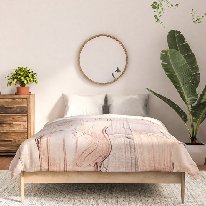 Shiny Metal Copper Hand Drawn Strokes Comforter Gallery Image 3