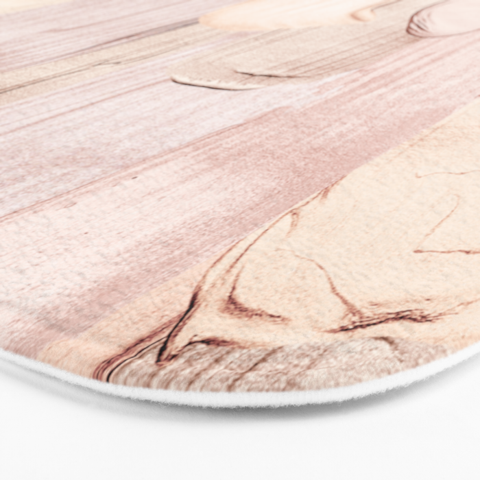 Shiny Metal Copper Hand Drawn Strokes Bath Mat Gallery Image 3