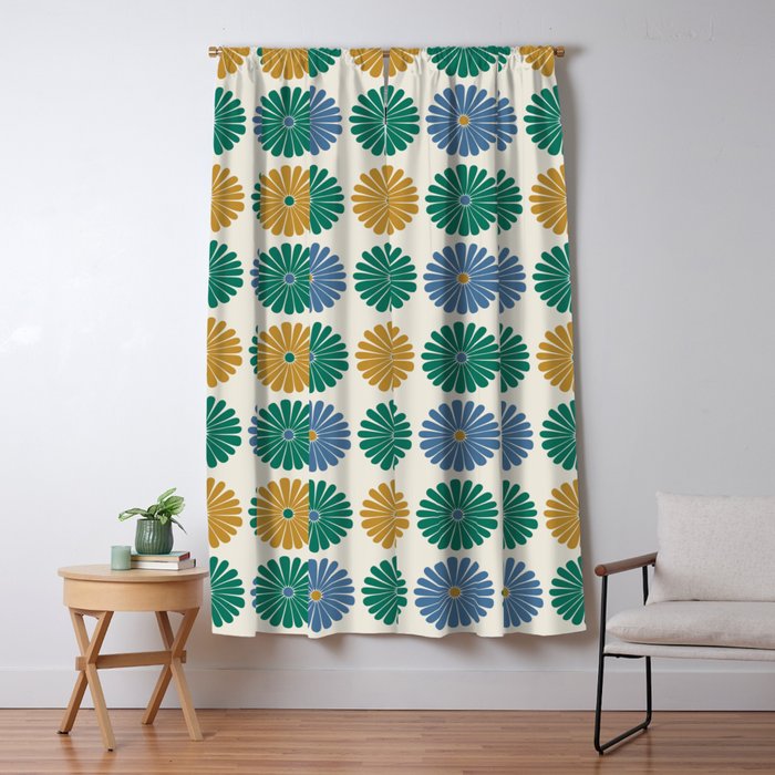 Retro Summer Daisies X Window Curtain Gallery Image 1