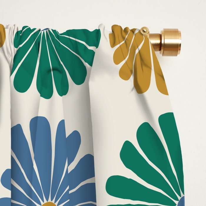 Retro Summer Daisies X Window Curtain Gallery Image 2