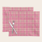 Rustic Pink Tartan Plaid Placemat Gallery Image 1