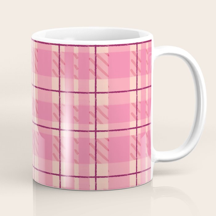 Rustic Pink Tartan Plaid Coffee Mug Gallery Image 1