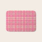 Rustic Pink Tartan Plaid Bath Mat Gallery Image 1