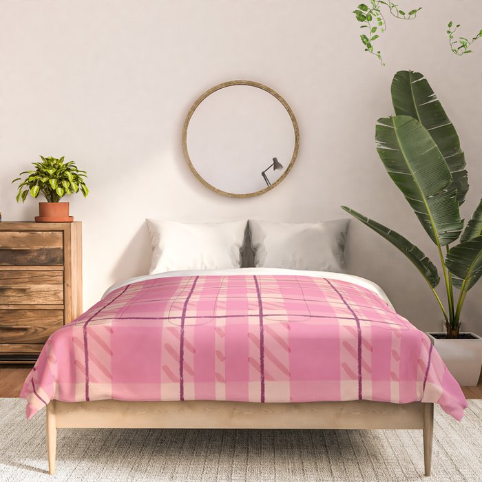 Rustic Pink Tartan Plaid Comforter Gallery Image 3
