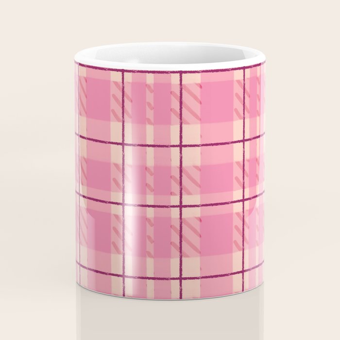 Rustic Pink Tartan Plaid Coffee Mug Gallery Image 4