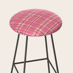 Rustic Pink Tartan Plaid Stool Gallery Image 2