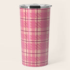 Rustic Pink Tartan Plaid Travel Mug Gallery Image 1