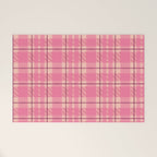 Rustic Pink Tartan Plaid Welcome Mat Gallery Image 1