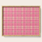 Rustic Pink Tartan Plaid Serving Tray Gallery Image 1
