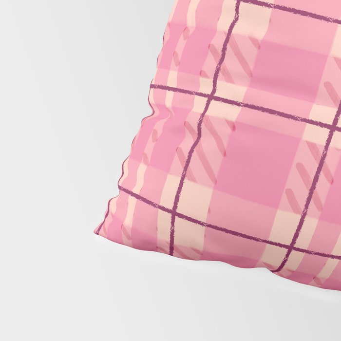 Rustic Pink Tartan Plaid Pillow Sham Gallery Image 4