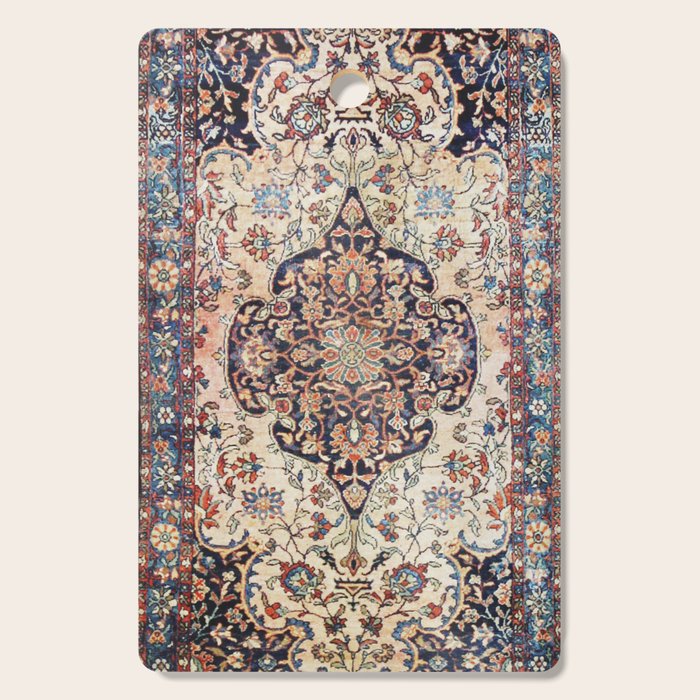 Antique Tabriz Rug Print With Abrashed Field Cutting Board Gallery Image 1