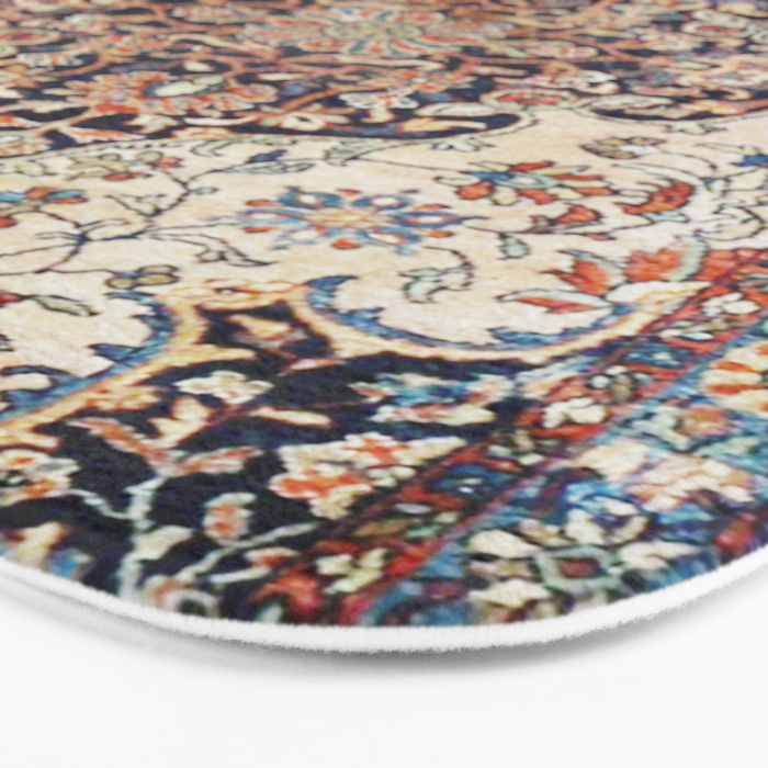 Antique Tabriz Rug Print With Abrashed Field Bath Mat Gallery Image 3